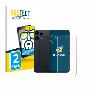 Vorderseite einer Produktverpackung mit dem Markenlogo BROTECT. Daneben ist das Gerät Nothing Phone (3a) Lite (Display+Kamera)