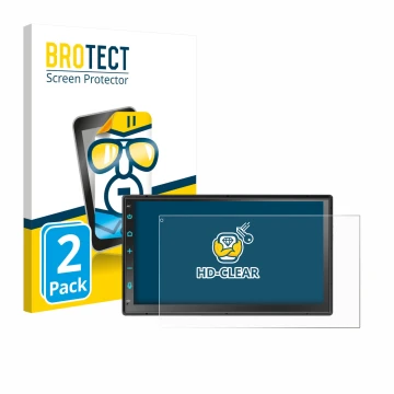 Vorderseite einer Produktverpackung mit dem Markenlogo BROTECT. Daneben ist das Gerät Atoto F7 WE F7G2B7WE 7