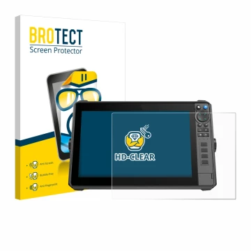 Vorderseite einer Produktverpackung mit dem Markenlogo BROTECT. Daneben ist das Gerät Lowrance HDS-12 Pro mit dem zugehörigen 
