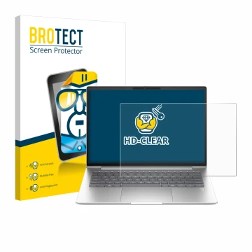 Vorderseite einer Produktverpackung mit dem Markenlogo BROTECT. Daneben ist das Gerät HP ProBook 4 G1a 14