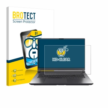 Vorderseite einer Produktverpackung mit dem Markenlogo BROTECT. Daneben ist das Gerät ASUS ROG Strix G18 G815 2025 mit dem zug