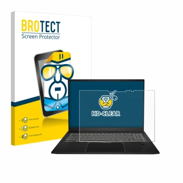 Vorderseite einer Produktverpackung mit dem Markenlogo BROTECT. Daneben ist das Gerät MSI Summit A16 AI+ mit dem zugehörigen D