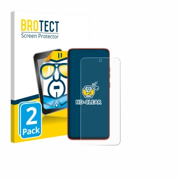 Vorderseite einer Produktverpackung mit dem Markenlogo BROTECT. Daneben ist das Gerät Motorola Edge 60 Neo mit dem zugehörigen