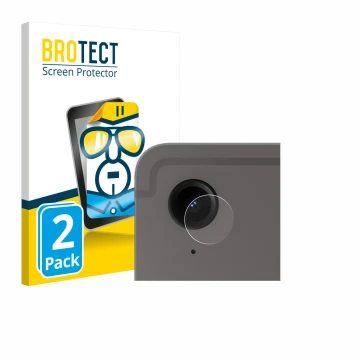 Vorderseite einer Produktverpackung mit dem Markenlogo BROTECT. Daneben ist das Gerät Samsung Galaxy Tab S9 FE (NUR Kameraschu