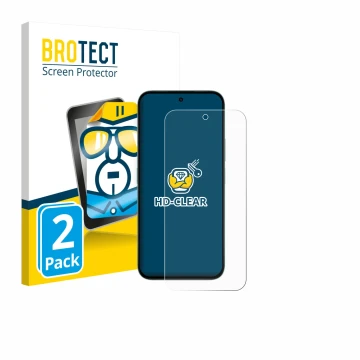 Vorderseite einer Produktverpackung mit dem Markenlogo BROTECT. Daneben ist das Gerät Honor X6c mit dem zugehörigen Displaysch