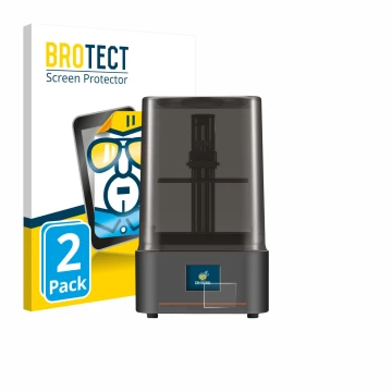 Vorderseite einer Produktverpackung mit dem Markenlogo BROTECT. Daneben ist das Gerät Anycubic Photon Mono 4 mit dem zugehörig