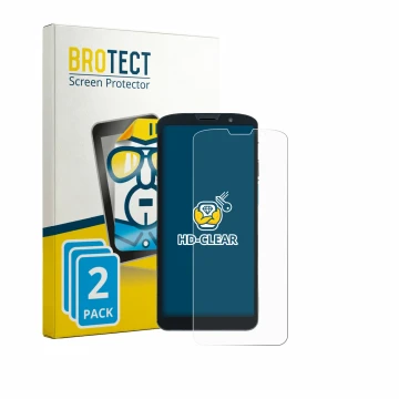 Vorderseite einer Produktverpackung mit dem Markenlogo BROTECT. Daneben ist das Gerät Unitech EA630 mit dem zugehörigen Displa