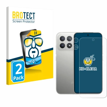 Vorderseite einer Produktverpackung mit dem Markenlogo BROTECT. Daneben ist das Gerät Xiaomi Poco F8 Pro (Display+Kamera) mit 