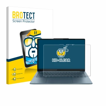 Vorderseite einer Produktverpackung mit dem Markenlogo BROTECT. Daneben ist das Gerät Lenovo Yoga Slim 7 Gen 10 14