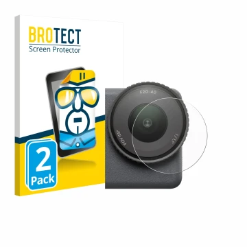 Vorderseite einer Produktverpackung mit dem Markenlogo BROTECT. Daneben ist das Gerät DJI Osmo Action 6 (Linse) mit dem zugehö