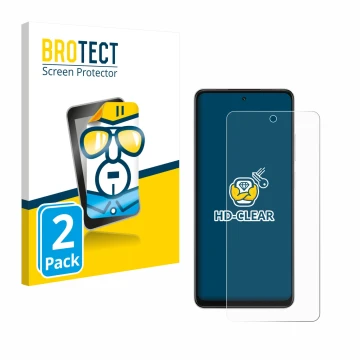 Vorderseite einer Produktverpackung mit dem Markenlogo BROTECT. Daneben ist das Gerät Oppo A5x mit dem zugehörigen Displayschu