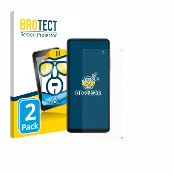 Vorderseite einer Produktverpackung mit dem Markenlogo BROTECT. Daneben ist das Gerät Oppo K13x mit dem zugehörigen Displaysch