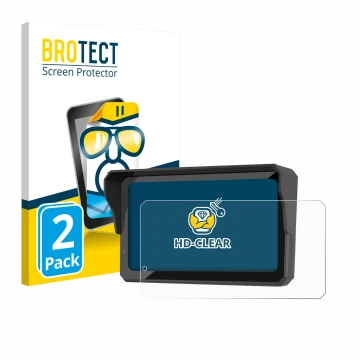 Vorderseite einer Produktverpackung mit dem Markenlogo BROTECT. Daneben ist das Gerät Carpuride W602BS mit dem zugehörigen Dis