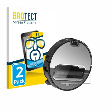 Vorderseite einer Produktverpackung mit dem Markenlogo BROTECT. Daneben ist das Gerät Roborock Saros Z70 mit dem zugehörigen D