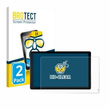 Vorderseite einer Produktverpackung mit dem Markenlogo BROTECT. Daneben ist das Gerät Laptok KB1001 10.1