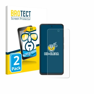 Vorderseite einer Produktverpackung mit dem Markenlogo BROTECT. Daneben ist das Gerät Cubot Note 60 mit dem zugehörigen Displa