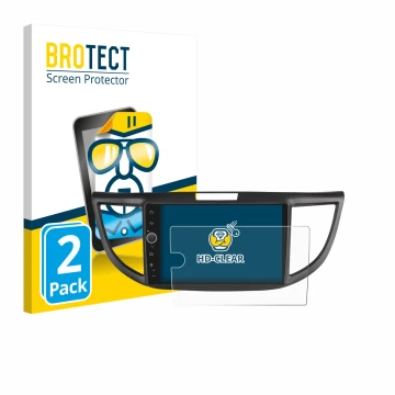 Vorderseite einer Produktverpackung mit dem Markenlogo BROTECT. Daneben ist das Gerät Joying Car Radio 9