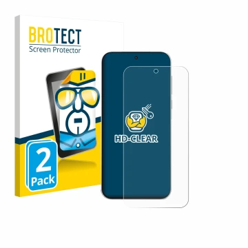 Vorderseite einer Produktverpackung mit dem Markenlogo BROTECT. Daneben ist das Gerät OnePlus Turbo 6V mit dem zugehörigen Dis