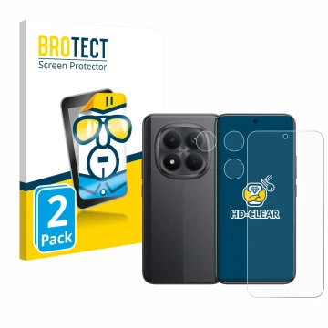 Vorderseite einer Produktverpackung mit dem Markenlogo BROTECT. Daneben ist das Gerät Xiaomi Poco M8 Pro (Display+Kamera) mit 