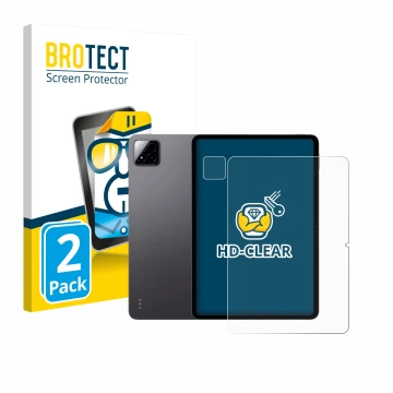 Vorderseite einer Produktverpackung mit dem Markenlogo BROTECT. Daneben ist das Gerät Xiaomi Pad 7 (Display+Kamera) mit dem zu