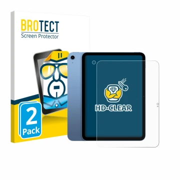 Vorderseite einer Produktverpackung mit dem Markenlogo BROTECT. Daneben ist das Gerät Apple iPad 10.9