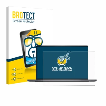 Vorderseite einer Produktverpackung mit dem Markenlogo BROTECT. Daneben ist das Gerät Dell XPS 16 DA16260 mit dem zugehörigen 