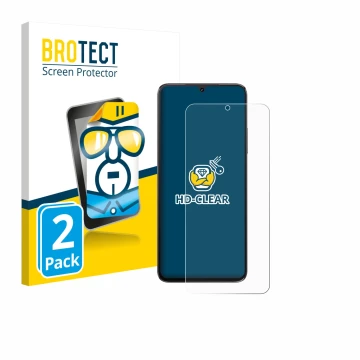 Vorderseite einer Produktverpackung mit dem Markenlogo BROTECT. Daneben ist das Gerät Cubot A40 mit dem zugehörigen Displaysch