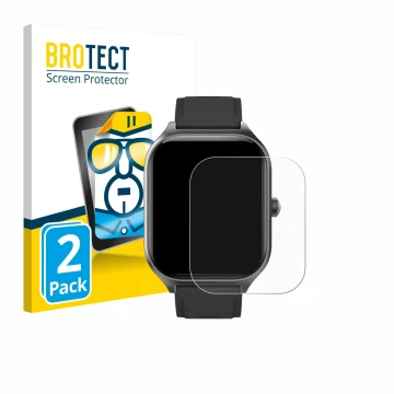 Vorderseite einer Produktverpackung mit dem Markenlogo BROTECT. Daneben ist das Gerät FORRLITE Smartwatch 2.01