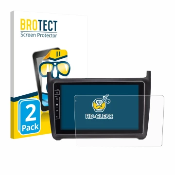 Vorderseite einer Produktverpackung mit dem Markenlogo BROTECT. Daneben ist das Gerät Dynavin D9-69H Premium Flex 9