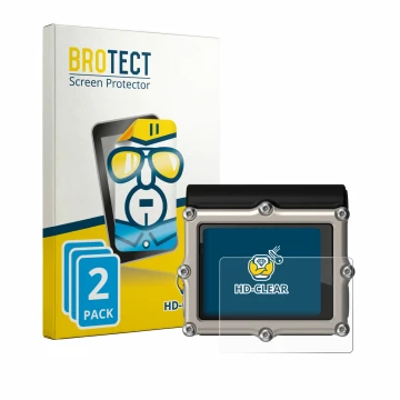 Vorderseite einer Produktverpackung mit dem Markenlogo BROTECT. Daneben ist das Gerät Shearwater Petrel 3 dive computer mit de