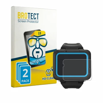 Vorderseite einer Produktverpackung mit dem Markenlogo BROTECT. Daneben ist das Gerät Shearwater PEREGRINE dive computer mit d
