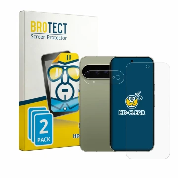 Vorderseite einer Produktverpackung mit dem Markenlogo BROTECT. Daneben ist das Gerät Google Pixel 11 Pro XL (Display+Kamera) 