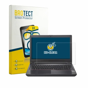 Vorderseite einer Produktverpackung mit dem Markenlogo BROTECT. Daneben ist das Gerät Fujitsu Celsius H780 mit dem zugehörigen