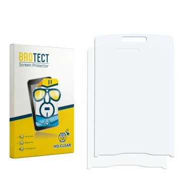 Vorderseite einer Produktverpackung mit dem Markenlogo BROTECT. Daneben ist der zugehörige Displayschutz.
