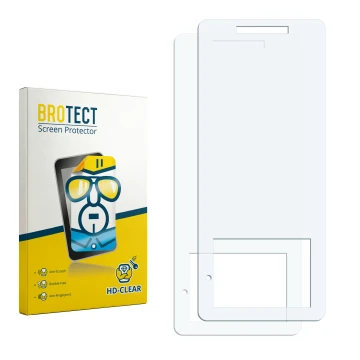 Vorderseite einer Produktverpackung mit dem Markenlogo BROTECT. Daneben ist der zugehörige Displayschutz.