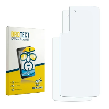 Vorderseite einer Produktverpackung mit dem Markenlogo BROTECT. Daneben ist der zugehörige Displayschutz.