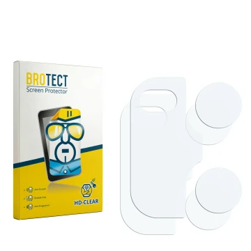 Vorderseite einer Produktverpackung mit dem Markenlogo BROTECT. Daneben ist der zugehörige Displayschutz.