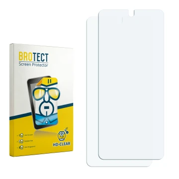Vorderseite einer Produktverpackung mit dem Markenlogo BROTECT. Daneben ist der zugehörige Displayschutz.