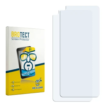 Vorderseite einer Produktverpackung mit dem Markenlogo BROTECT. Daneben ist der zugehörige Displayschutz.