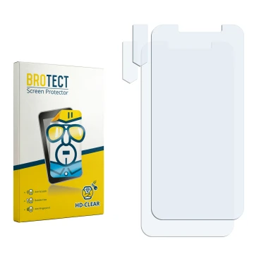 Vorderseite einer Produktverpackung mit dem Markenlogo BROTECT. Daneben ist der zugehörige Displayschutz.