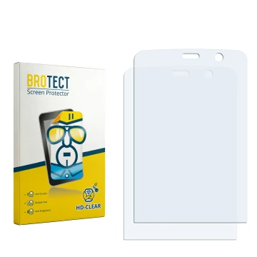 Vorderseite einer Produktverpackung mit dem Markenlogo BROTECT. Daneben ist der zugehörige Displayschutz.