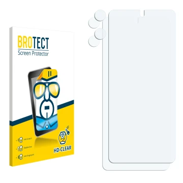 Vorderseite einer Produktverpackung mit dem Markenlogo BROTECT. Daneben ist der zugehörige Displayschutz.