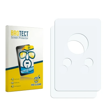 Vorderseite einer Produktverpackung mit dem Markenlogo BROTECT. Daneben ist der zugehörige Displayschutz.