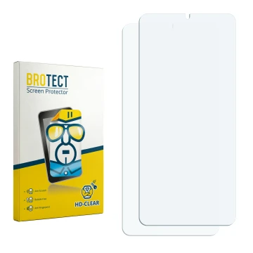 Vorderseite einer Produktverpackung mit dem Markenlogo BROTECT. Daneben ist der zugehörige Displayschutz.