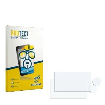Vorderseite einer Produktverpackung mit dem Markenlogo BROTECT. Daneben ist der zugehörige Displayschutz.