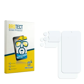Vorderseite einer Produktverpackung mit dem Markenlogo BROTECT. Daneben ist der zugehörige Displayschutz.