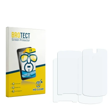 Vorderseite einer Produktverpackung mit dem Markenlogo BROTECT. Daneben ist der zugehörige Displayschutz.