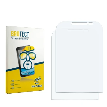 Vorderseite einer Produktverpackung mit dem Markenlogo BROTECT. Daneben ist der zugehörige Displayschutz.