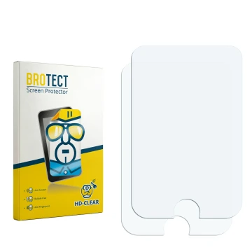 Vorderseite einer Produktverpackung mit dem Markenlogo BROTECT. Daneben ist der zugehörige Displayschutz.