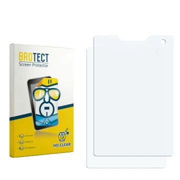 Vorderseite einer Produktverpackung mit dem Markenlogo BROTECT. Daneben ist der zugehörige Displayschutz.